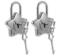 COLLBATH 2 pièces Cadenas Étoile pour DIY Petit Cadenas Compact avec Clés Design Antirouille Cadeau pour Femmes et Usage Journal Intime