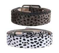 COLLBATH 2 Pièces Ceintures Femme Lot Boucle Ajustable Motif Crin de Cheval Noir et Blanc Ceinture Western pour Jeans Robes et Tenues Décontractées