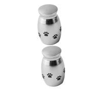 COLLBATH 2 Pièces Cercueil Commémoratif Cendre Peut Urne en Acier Inoxydable Cendrier en Acier Inoxydable Urne pour Chien en Acier Inoxydable Silver