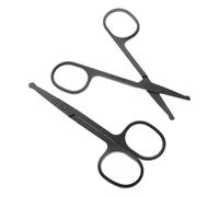 COLLBATH 2 Pièces Ciseaux à Poils Nez Acier Inoxydable Coupe Précis à Pointe Arrondie Manuelle Sécurisée pour Nez et Oreilles Homme Femme Lot