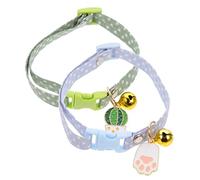 COLLBATH 2 Pièces Collier De Chats Nom avec Cloche Chat De Compagnie Colliers pour Animaux De Compagnie Se Détacher Or Accessoires pour Poste Après Petit Au Col Détachable Coton Polyester