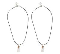 COLLBATH 2 Pièces Collier Graines de Moutarde Verre Bijou Religieux Inspirant Unisexe Pendentif Bouteille Miniature avec Cordon Cuir PU Accessoire Chrétien Léger et Protecteur