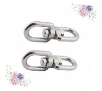 COLLBATH 2 Pièces Crochets Pivotants Acier Inoxydable Anneaux Robustes Double Extrémité Anti-Torsion pour Paniers Suspendus Carillons Éoliens Mangeoires Oiseaux et Plantes Extérieur