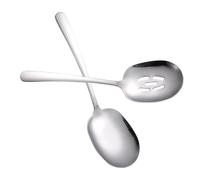 COLLBATH 2 pièces Cuillère de Service Inox à Fentes Ergonomique Ustensiles de Cuisine Quotidienne Polyvalents pour Buffet et Maison Design Classique et Confortable