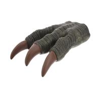 COLLBATH 2 Pièces Dinosaure Vélociraptor Dinosaure Marionnette Ours Patte Dinosaure pour Enfant Cosplay Patte Halloween Fête Fournitures Costume Gris Plastique