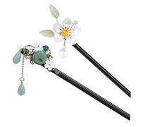 COLLBATH 2 pièces Épingle Cheveux Chinois Baguettes Vintage à Fleurs Accessoire Rétro pour Chignon Femme Ornement Élégant pour Mariage et Fête