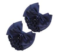 COLLBATH 2 pièces Filet Chignon Femme avec Nœud Tissu Filet Cheveux Infirmière Professionnel Maintien Stable pour Travail Quotidien Accessoire Coiffure Élégant pour Banquière et Stewardess