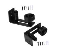 COLLBATH 2 pièces Guide de Plancher pour Porte Coulissante Grange Roulettes de Support Murales Antibasculement Installation Facile sans Perçage Silencieux et Résistants Accessoires