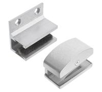 COLLBATH 2 pièces Guide Porte Coulissante Verre Ajustable Accessoire Résistant Anti-usure avec Roulettes Anti-friction pour Portes Support Robuste et Inoxydable pour Salle de Bain Humide