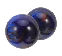 COLLBATH 2 Pièces Lot de 2 Sphères en Résine 50Mm Effet Marbre Bleu, Balles Anti-Stress Chinoises pour Thérapie et Rééducation Manuelle, Accessoires Décoratifs pour Maison et Bureau, Boules