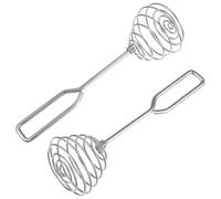 COLLBATH 2 pièces Lot de Fouets à Œufs Acier Inoxydable avec Manche Carré Batteurs Multifonctions pour Mélange et Pâtisserie Outils pour Cuisine Quotidienne