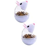 COLLBATH 2 Pièces mangeoires pour Chats Interactive Cat Toy Distributeur croquettes Chat Distributeur Croquette Chat Jouets éducatifs Distributeur de Nourriture Chat Jouet Blanche
