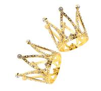 COLLBATH 2 Pièces Mini Strass pour Gâteau Décorations Royales Réutilisables pour Cupcakes et Desserts Ornement Princesse Élégant pour Anniversaires et Showers