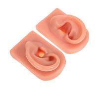 COLLBATH 2 pièces Modèle Oreille Silicone Souple pour Pratique Piercing Réutilisable Flexible et Réaliste Accessoires Indispensables pour Perceur Oreille Gauche et Droite Couleur Chair