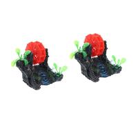 COLLBATH 2 Pièces Moulin à Vent simulé réservoirs de Poisson Rocher Plantes vivantes pour décor d'aquarium de Bureau décor d'aménagement paysager d'aquarium résine