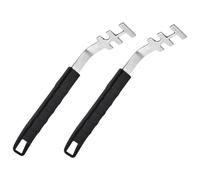 COLLBATH 2 pièces Outil de Levage pour Grill Acier Inoxydable Prévient Les Brûlures Multi-Usage pour Barbecue Extérieur Four et Friteuse à Air Ouvre-Bouteille Intégré