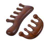 COLLBATH 2 Pièces Peigne De Massage Masseur Gua Sha Peigne Coiffeur De Tête Démêler Masseur Cuir Chevelu Manuel Brun