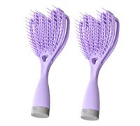 COLLBATH 2 pièces Peigne Massage Creux pour Cheveux Bouclés Épais et Fins Utilisation Sèche et Humide avec Miroir Intégré Compact et Portable pour Femmes Hommes Démêlage Doux et Coiffage