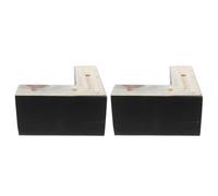 COLLBATH 2 Pièces Pieds de Meuble en Bois en L, Noir, 3 Pouces | Installation Prépercée, Design D’angle, pour Canapés Modulaires et Bases de Fauteuils, Usage Maison