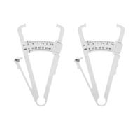 COLLBATH 2 pièces Pince à Plis Cutanés Blanche avec Échelle Mesureur Graisse Corporelle Portable pour Hommes et Femmes Testeur Simple