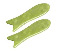 COLLBATH 2 pièces Planche de Massage Jade Gua Sha Outil pour Drainage des Méridiens et Massage Corporel Surface et Confortable pour Visage et Zones Difficiles Accès