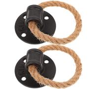 COLLBATH 2 pièces Poignée de Tiroir Vintage Corde Noire Poignée Armoire Rustique Fer Forgé Décorative pour Chambre et Rangement Lot de Installation Facile