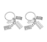 COLLBATH 2 Pièces Porte-clés Calculatrice Mini Alliage Léger et Compact Lot Pendentif Abaque Cadeau Pratique pour Professionnels Finance et Diplômés Comptabilité