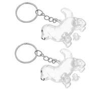 COLLBATH 2 Pièces Porte-clés Transparent pour Poils de Chien Boîte Mémoire Ludique Forme de Chien Porte-Bijoux Commémoratif pour Fourrure Animaux Accessoire Décoratif pour et Clé
