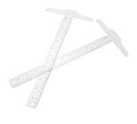 COLLBATH 2 Pièces Règle T Plastique Transparent Lot de Règle Architecte Rigide Double Échelle pour Dessin Technique et Mesures Précises Étudiant Artiste