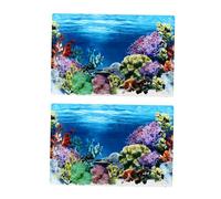 COLLBATH 2 Pièces Stickers Coraux sous pour Décoration Aquarium Autocollants de Fond Étanches pour Décorations