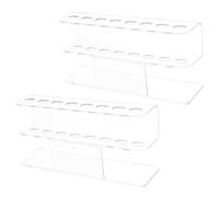 COLLBATH 2 Pièces Support de Rangement Acrylique Transparent avec Emplacements pour Pinces, Pinceaux et Outils de Manucure Organisateur Multifonction pour Salon Ongles et Atelier Beauté