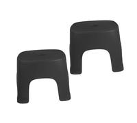 COLLBATH 2 pièces Tabouret Plastique Multifonction Marche Pied Stable pour Salle de Bain Chambre Salon et Apprentissage Petit Siège Pratique Noir