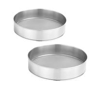 COLLBATH 2 Pièces Tamis à Farine Inoxydable Tamis à Poudre Rond et Maille Fine pour Pâtisserie et Cupcakes