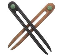 COLLBATH 2 Pièces U-shaped Chinese Wooden Hairpins Vintage Hair Forks For Women Bridal And Formal Hairstyles Secure Grip Traditional Hair Accessories