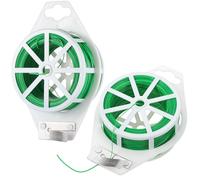 COLLBATH 2 Rouleaux de Sangles de Jardinage Vertes 100m Souples pour Plantes Grimpantes avec Coupe-Fil Intégrée, Attaches Flexibles pour Tuteurage de Vigne, Liens Solide pour Jardin