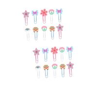 COLLBATH 20 Pièces De Trombones -Page De Dessin Animé Fournitures De Bureau Mignonnes Clips -Page Petits Clips De Reliure Clips De Reliure Moyens Trombone D'Amour