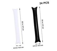 COLLBATH 24 pièces Bâtons Gonflables de Supporter Bâtons à Réutilisables Blanc et Noir Épais Accessoires de Fête pour Concerts Sports et Compétitions