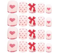 COLLBATH 24 Pièces Faux Ongles Noeud à Coller pour Femme Manucure DIY Accessoires Nail Art Résistants pour Mariage Anniversaire