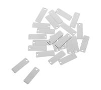 COLLBATH 25 Pièces Stainless Steel Blank Keychain Tags Polished Rectangle Metal Keyring Hardware Weather-resistant For Jewelry Making Bag Charm