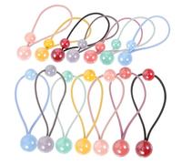 COLLBATH 28 pièces Élastiques à Cheveux pour Filles Accessoires Colorés à Double Boules Bandes Élastiques Souples pour Queue de Cheval et Chignon Décoration Facile et Polyvalente
