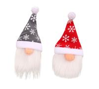 COLLBATH 2pièces Bouchons de Noël pour Bouteilles de Vin Décorations Motif de GNOME Set de Housses pour Fêtes de Noël pour Offrir du Vin Cadeau