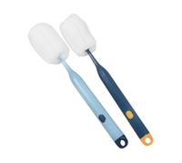 COLLBATH 2pièces Brosse de Nettoyage Longue pour Bouteille Eau Goupillon avec Éponge Intégrée Nettoyeur Pratique pour Bouteilles et Verrerie