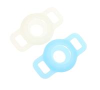 COLLBATH 2pièces Étui De Protection pour Traceur De Collier De Chien Et Chat Compatible avec Airtag Couverture De Silicone Vert Lumineux Bleu Lumineux