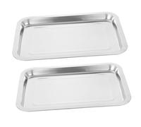 COLLBATH 2pièces Lot De Plateaux Métalliques Pour Tatouage Acier Inoxydable Moyenne Usage Quotidien Pour Artistes Et Amateurs
