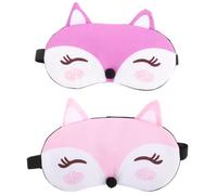 COLLBATH 2pièces Masque de Sommeil Renard Mignon Bandeau Élastique pour Filles Garçon Fille Maison et Voyages