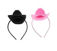 COLLBATH 2pièces Mini Cowgirl Hat Headband Set Lightweight Western Hat Hair Accessories for Women Girls Party Costume Portable and Comfortable Halloween Festival Decoration