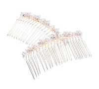 COLLBATH 2pièces Peignes à Cheveux de Mariage avec Strass et Perles Accessoires de Coiffure Élégants pour Mariée Lot de Maintien Sécurisé pour Chignon et Coiffures Latérales pour Fête