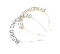 COLLBATH 2pièces Serre-têtes Lettres Strass Joyeux Noël Bandeaux Élégants Pour Coiffures De Fête Accessoires Cheveux Noël
