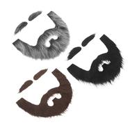 COLLBATH 3 ensembles Set de Moustaches et Sourcils Auto Adhésifs Réutilisables Barbe Fausse Détachable et pour Carnaval Halloween Cosplay Party
