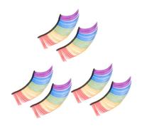 COLLBATH 3 Paires Faux cils coloré extensions vaporeux duveteux couleur comme filles violet fouetter regarder œil cils de maquillage d'halloween d'Halloween